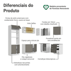Armário de Cozinha Completa de Canto 399 cm Branco/Cinza Vik Madesa 02