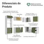 Armário de Cozinha Completa de Canto 399 cm Branco/Verde Vik Madesa 02