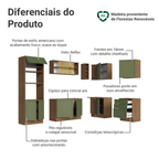 Armário de Cozinha Completa de Canto 399 cm Rustic/Verde Vik Madesa 02