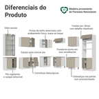 Armário de Cozinha Completa de Canto 549 cm Branco/Crema Vik Madesa 01