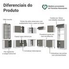 Armário de Cozinha Completa de Canto 549 cm Branco/Cinza Vik Madesa 01