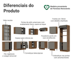 Armário de Cozinha Completa de Canto 549 cm Rustic/Cinza Vik Madesa 01
