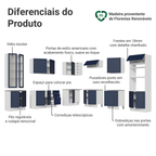 Armário de Cozinha Completa de Canto 549 cm Branco/Azul Vik Madesa 01