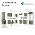 Armário de Cozinha Completa de Canto 549 cm Branco/Verde Vik Madesa 01
