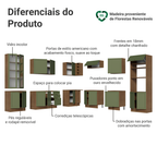 Armário de Cozinha Completa de Canto 549 cm Rustic/Verde Vik Madesa 01