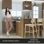 Ilha de Cozinha com Bancada e Balcão 120 cm Rustic Glamy Madesa