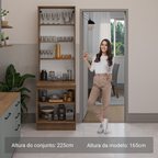 Kit Balcão + Cristaleira 70cm Rustic/Cinza Agata Madesa 01