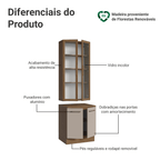 Kit Balcão + Cristaleira 70cm Rustic/Crema Agata Madesa 02