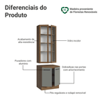 Kit Balcão + Cristaleira 70cm Rustic/Cinza Agata Madesa 02