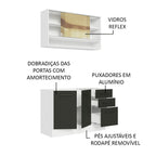 Armário de Cozinha Compacta 120cm Branco/Preto Agata Madesa 02