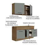 Armário de Cozinha Compacta 150cm Rustic/Cinza Agata Madesa 01