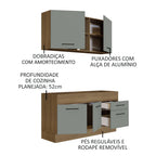 Armário de Cozinha Compacta 150cm Rustic/Cinza Agata Madesa 02