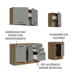 Armário de Cozinha Compacta 180cm Rustic Cinza Agata Madesa 01