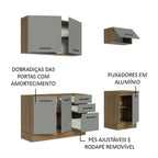 Armário de Cozinha Compacta 180cm Rustic Cinza Agata Madesa 03