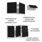 Armário de  Cozinha Compacta 180cm Branco/Preto Agata Madesa 09