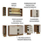 Armário de Cozinha Completa 220cm Rustic/Crema Agata da Thêmis Madesa