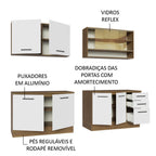 Armário de Cozinha Completa 240cm Rustic/Branco 60cm de Profundidade Agata Madesa 01