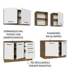 Armário de Cozinha Completa 240cm Rustic/Branco 60cm de Profundidade Agata Madesa 02