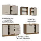 Armário de Cozinha Completa 240cm Rustic/Crema 60cm de Profundidade Agata Madesa 02