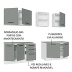 Armário de Cozinha Completa 240cm Branco/Cinza 60cm de Profundidade Agata Madesa 02
