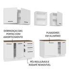 Armário de Cozinha Completa 240cm Branco/Rustic 60cm de Profundidade Agata Madesa 02