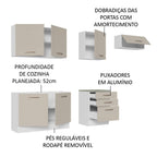 Armário de Cozinha Completa 260cm Branco/Crema Agata Madesa 02