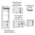 Armário de Cozinha Completa 270cm Branco Agata Madesa 01