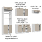Armário de Cozinha Completa 270cm Branco/Crema Agata Madesa 01