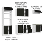 Armário de Cozinha Completa 270cm Branco/Preto Agata Madesa 01
