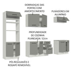 Armário de Cozinha Completa 270cm Branco Cinza Agata Madesa 01