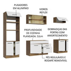Armário de Cozinha Completa 270cm Rustic Branco Agata Madesa 03