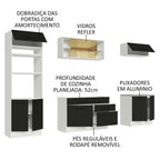 Armário de Cozinha Completa 270cm Branco Preto Agata Madesa 03