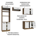 Armário de  Cozinha Completa 270cm Rustic/Branco Agata Madesa 07
