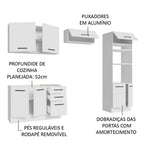 Armário de  Cozinha Completa 270cm Branco Agata Madesa 08