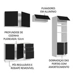 Armário de  Cozinha Completa 270cm Branco/Preto Agata Madesa 08