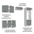 Armário de  Cozinha Completa 270cm Branco/Cinza Agata Madesa 08