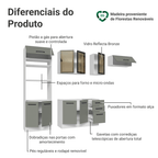 Armário de Cozinha Completa 270 cm Branco/Cinza Agata Madesa 12