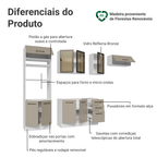 Armário de Cozinha Completa 270 cm Branco/Crema Agata Madesa 12