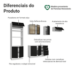 Armário de Cozinha Completa 270 cm Branco/Preto Agata Madesa 13
