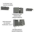 Armário de Cozinha Compacta 280cm Branco/Cinza Agata Madesa 02