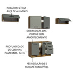 Armário de Cozinha Compacta 280cm Rustic/Cinza Agata Madesa 02