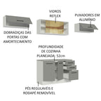 Armário de Cozinha Compacta 280cm Branco/Cinza Agata Madesa 04