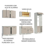 Armário de Cozinha Completa 310 cm Branco/Crema Agata Madesa 01