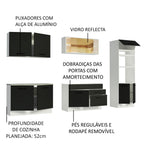 Armário de Cozinha Completa 310cm Branco/Preto Agata Madesa 01