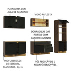 Armário de Cozinha Completa 310cm Rustic/Preto Agata Madesa 01