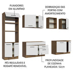 Armário de Cozinha Completa 310cm Rustic/Branco Agata Madesa 02