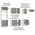 Armário de Cozinha Completa 330cm Branco Cinza Agata Madesa 01