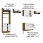 Armário de Cozinha Completa 350cm Rustic/Branco Agata Madesa 01