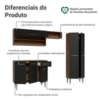 Armário de Cozinha Completa 220 cm Rustic/Preto Deli Madesa 01