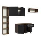 Armário de Cozinha Compacta 180cm Rustic/Preto Easy Madesa